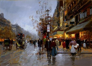 EC les grands boulevards 2 Parisian Oil Paintings